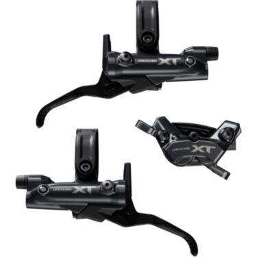 BR-M8220/BL-M8200 XT 4 pot bled brake levers and callipers, front and rear