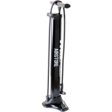 Airstore track pump with auxillary storage cylinder for tubeless tyres
