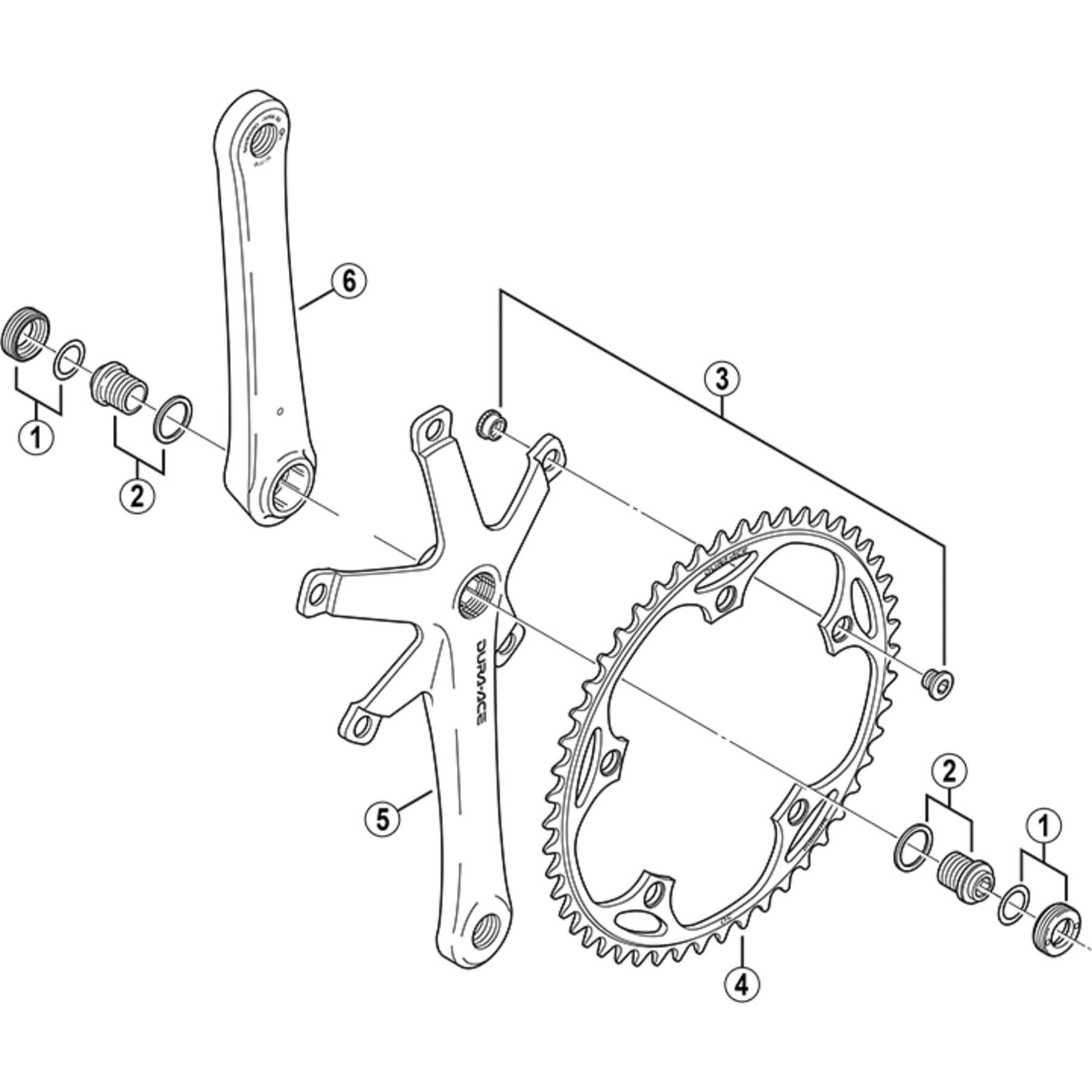 Shimano Dura-Ace Track FC-7700 crank arm cap and washer