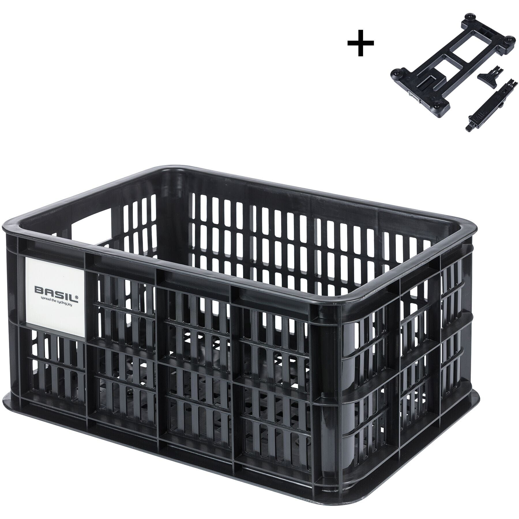 Basil Bicycle Crate MIK Small 17.5L recycled synthetic black