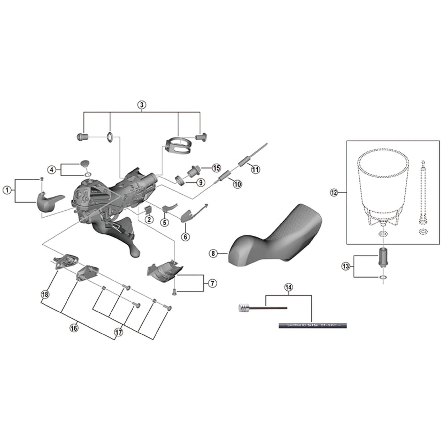 Shimano Spares ST-R9120 left hand name plate L and fixing screw