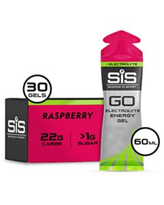 Science In Sport GO Energy + Electrolyte Gel - box of 30 gels - raspberry