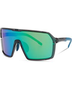 Madison Eyewear Crypto Crystal Gloss Smoke Sunglasses - Green Mirror Lens