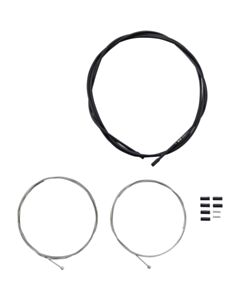 Shimano Road gear cable set, steel inner wire, SIS outer and outer caps black