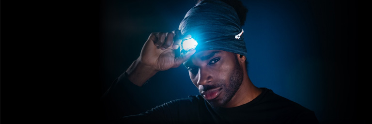 Petzl Head Torch in use