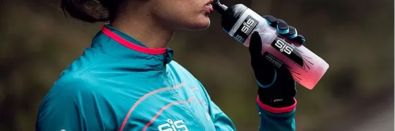 SiS Science in Sport bottle in use by a cyclist