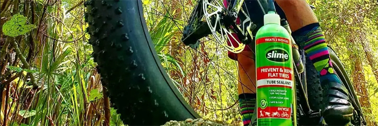 Slime next to a bike